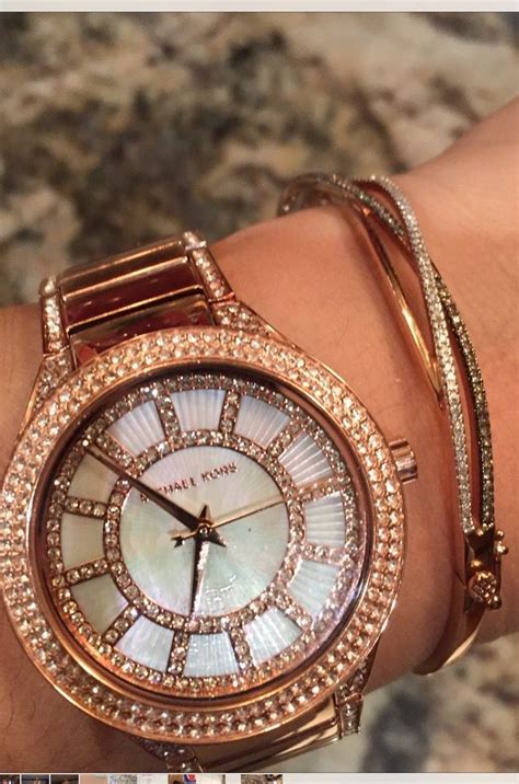 michael kors diamond bracelet watch|Michael Kors rose gold bangle.